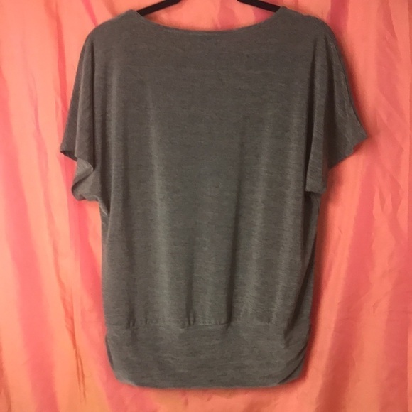 AB Studio Women’s Tunic Top Brown Size M Short Sleeves Banded Waist Stretchy - Picture 6 of 11